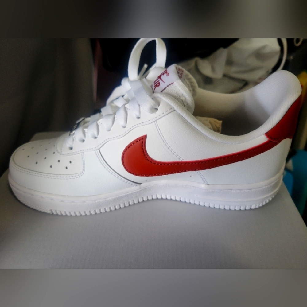 Size 6.5  - WOMEN'S Nike Air Force 1 '07 White/Dark Orange. NEW WITH BOX!!